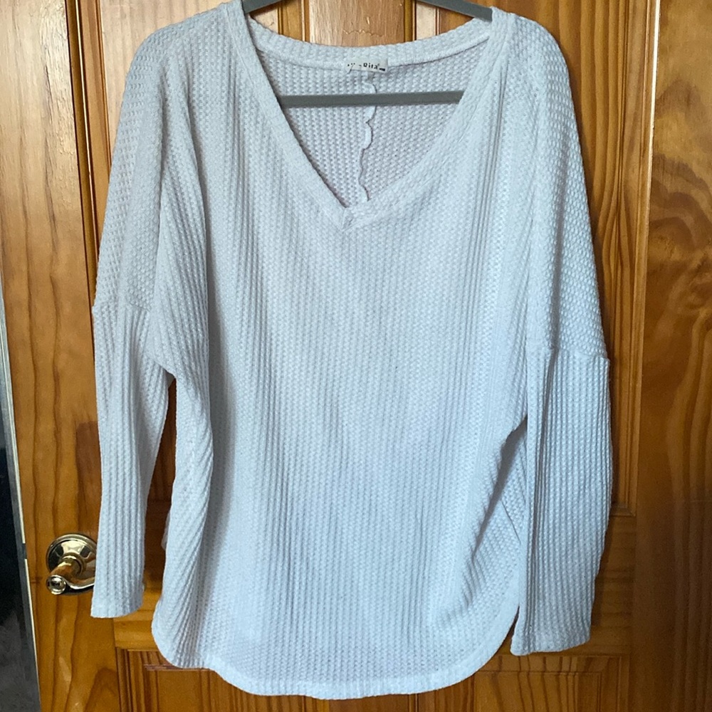 Waffle knit long sleeve